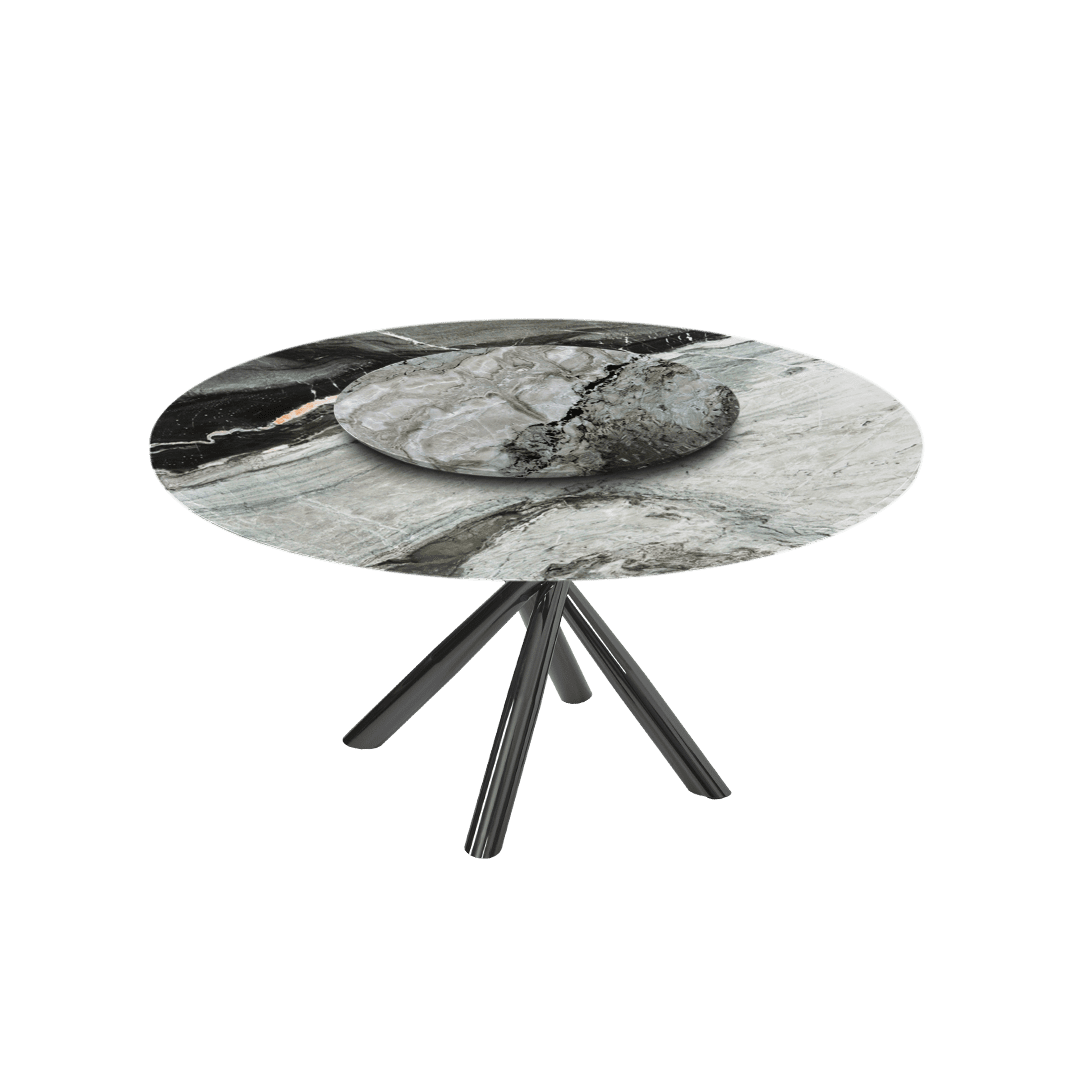 5ft Round Forest Green Natural Marble Dining Table