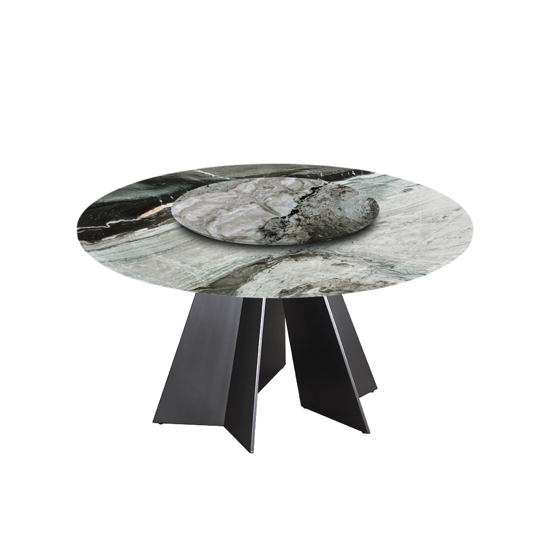 5ft Round Forest Green Natural Marble Dining Table