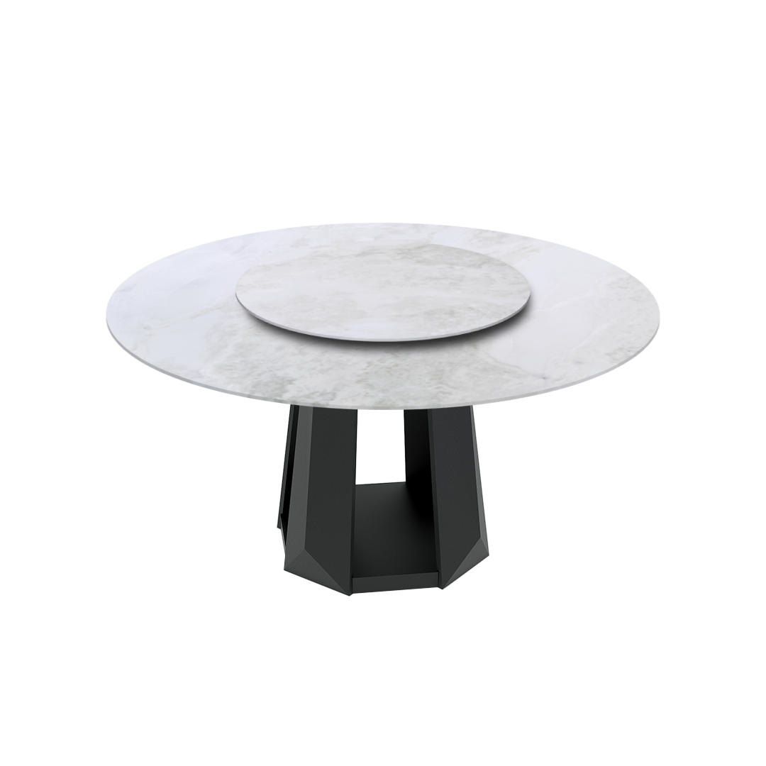 5ft Round Fendi White Natural Marble Dining Table