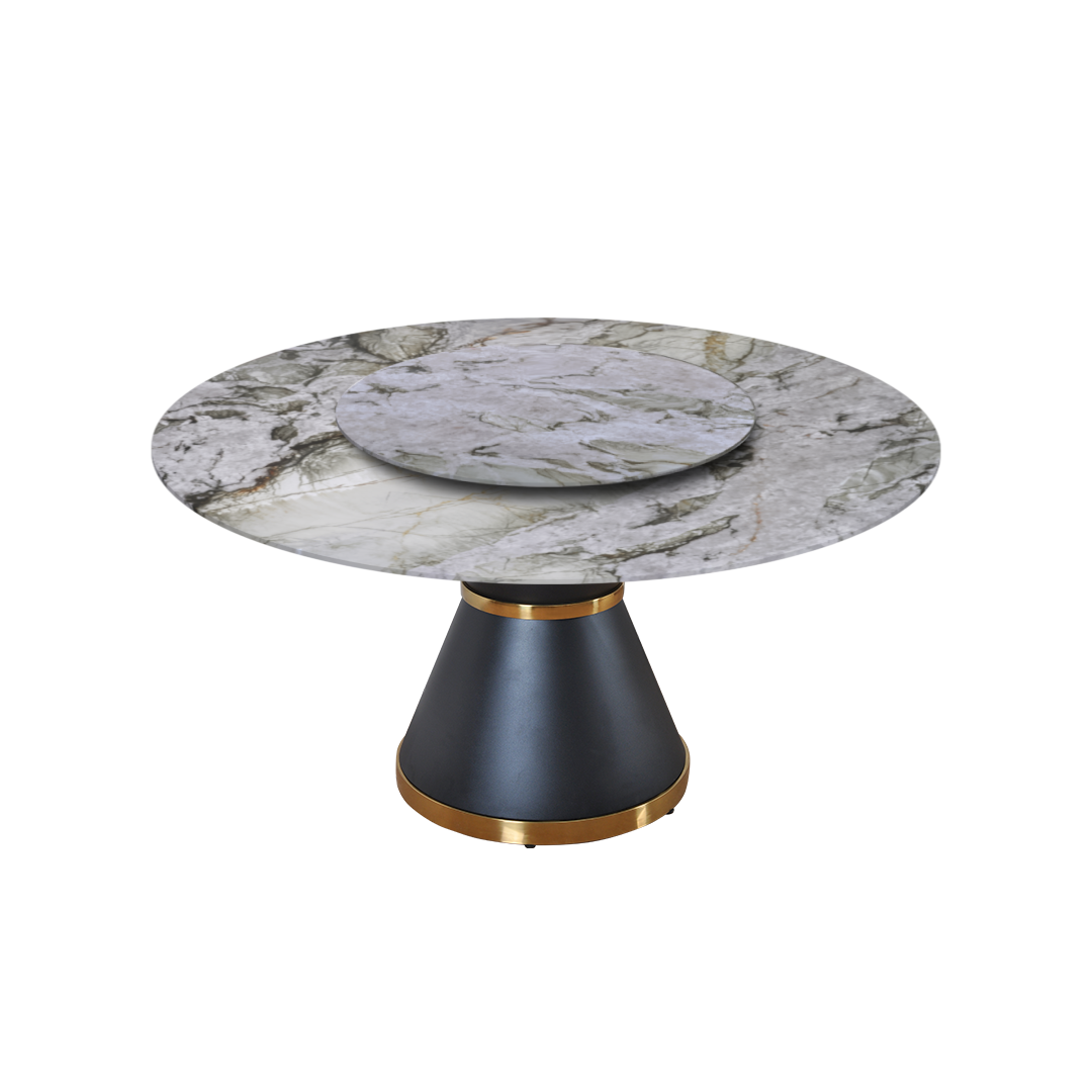 5ft Round Cristallo Tiffany Natural Marble Dining Table