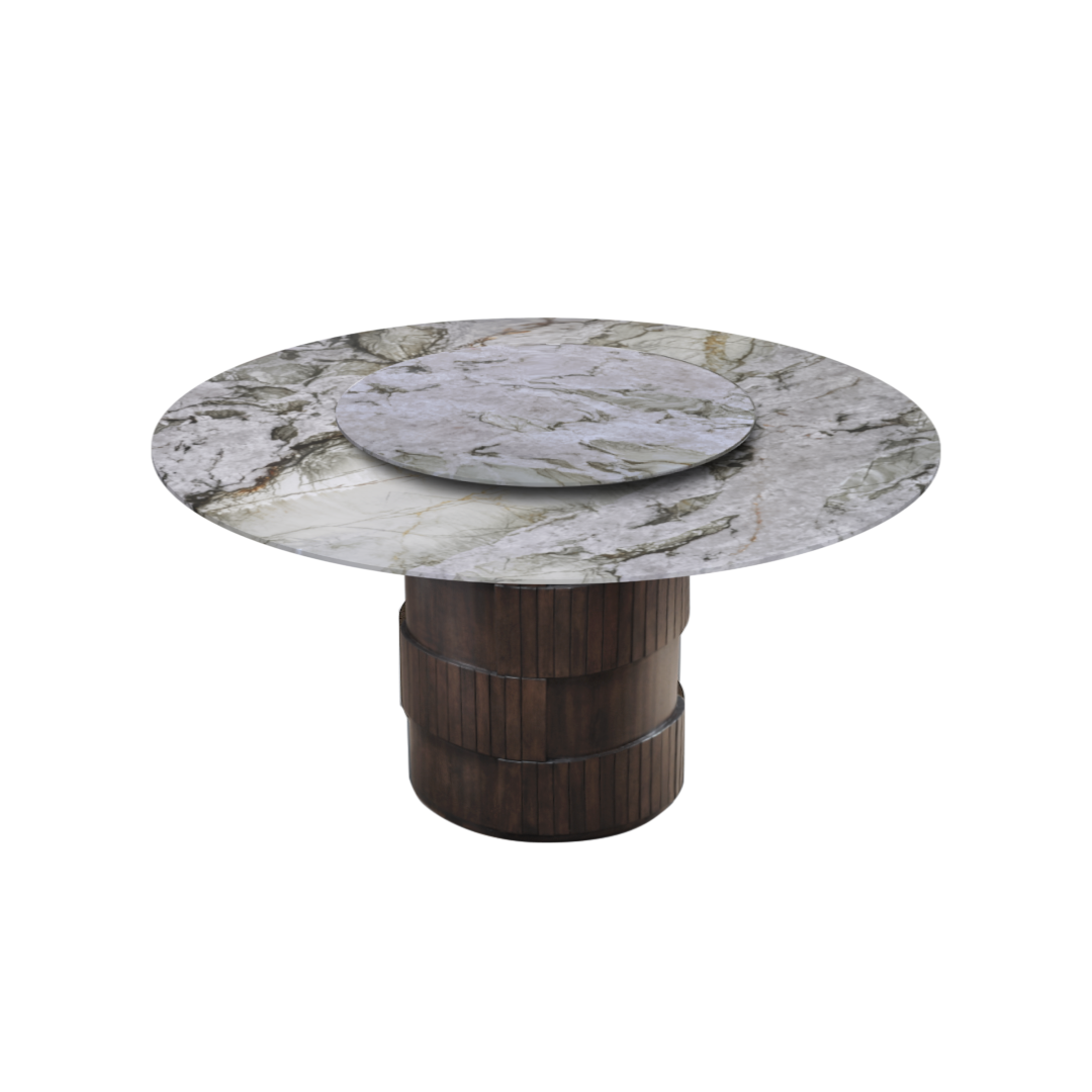 5ft Round Cristallo Tiffany Natural Marble Dining Table
