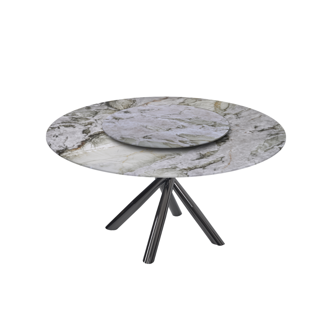 5ft Round Cristallo Tiffany Natural Marble Dining Table