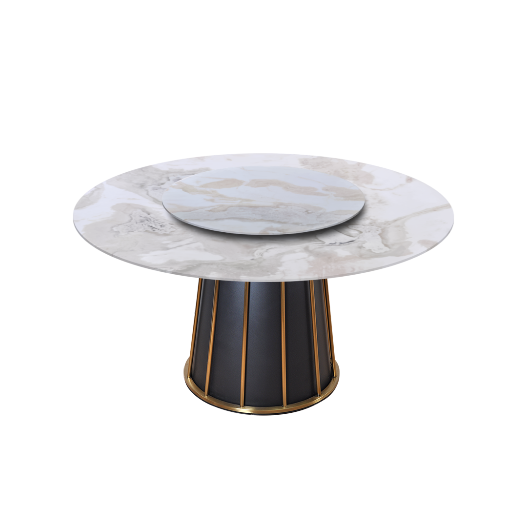 5ft Round Fendi White (Old Quarry) Natural Marble Dining Table