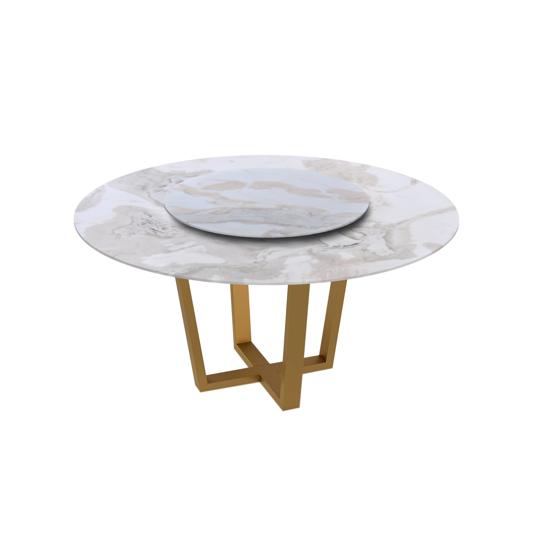 5ft Round Fendi White (Old Quarry) Natural Marble Dining Table