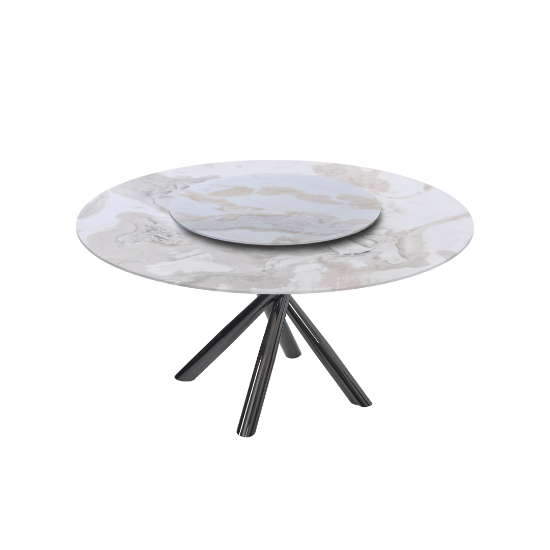 5ft Round Fendi White (Old Quarry) Natural Marble Dining Table