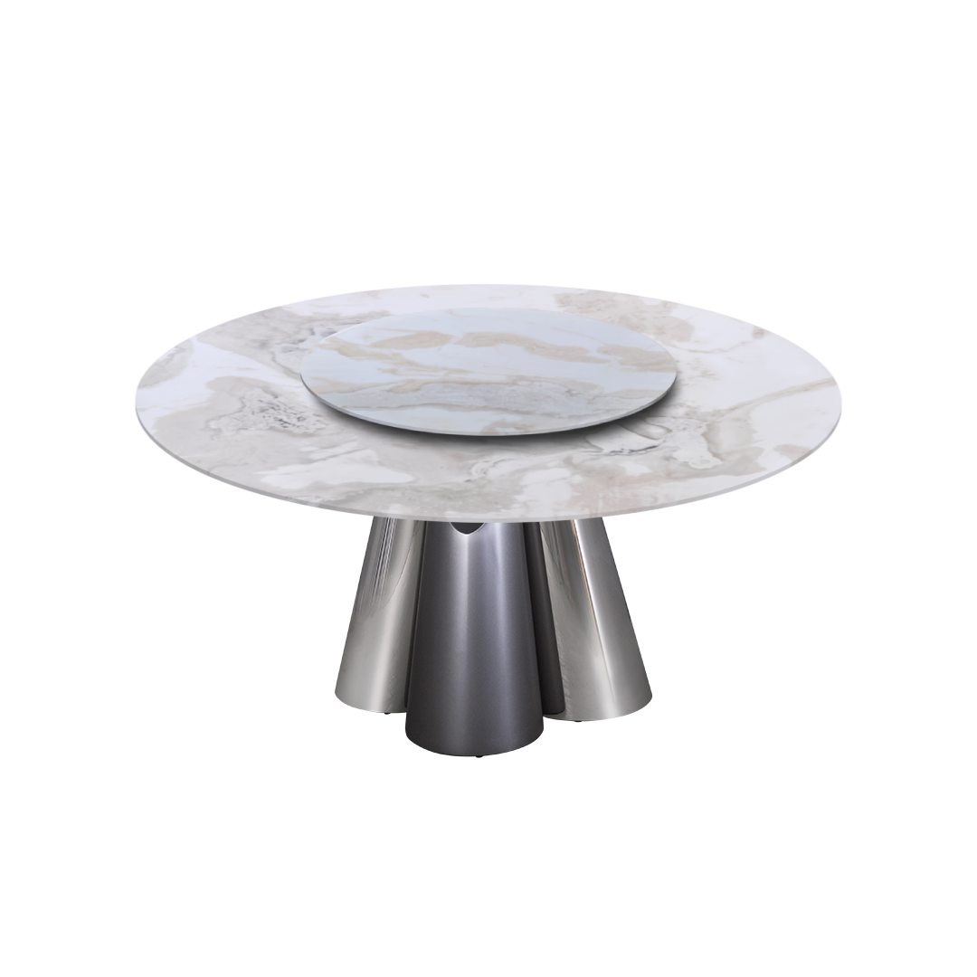 5ft Round Fendi White (Old Quarry) Natural Marble Dining Table