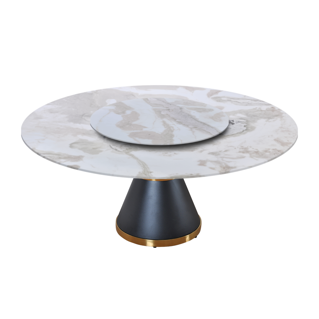 6ft Round Fendi White (Old Quarry) Natural Marble Dining Table