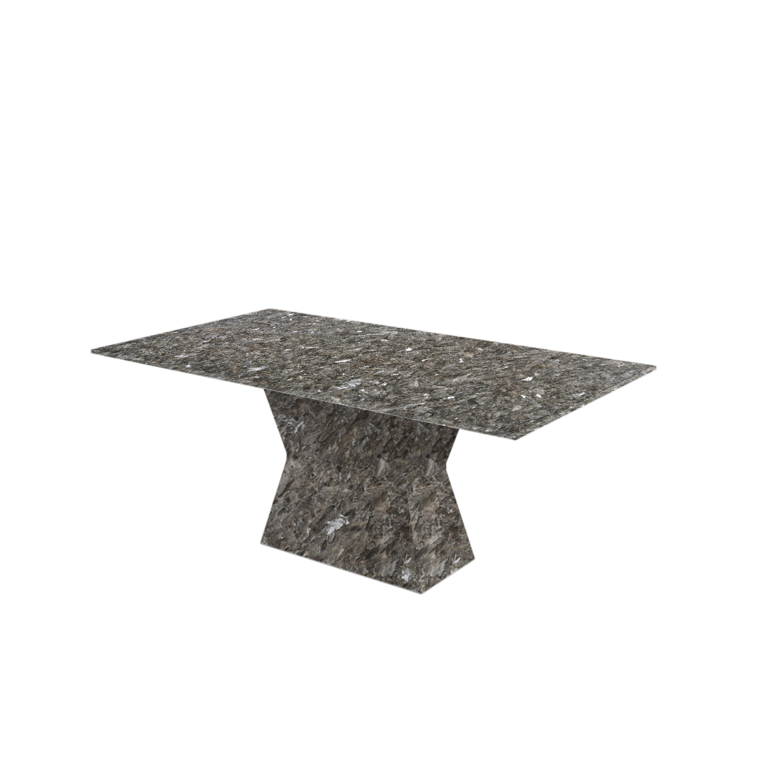 6ft Rectangular Pearl Stone Natural Marble Dining Table