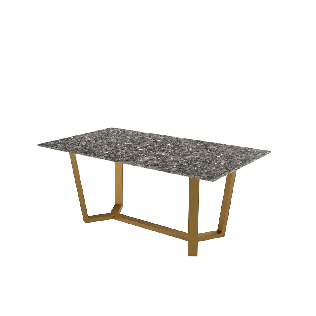 6ft Rectangular Pearl Stone Natural Marble Dining Table