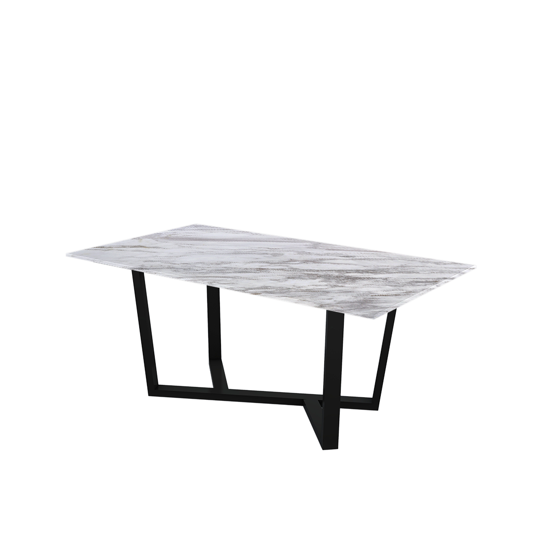 6ft Rectangular Volakas Natural Marble Dining Table