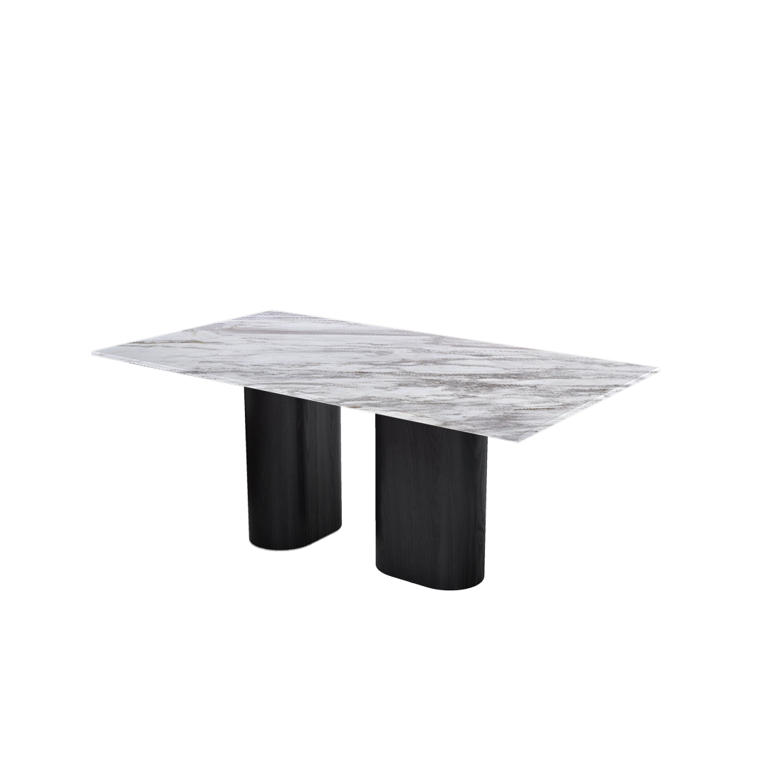 6ft Rectangular Volakas Natural Marble Dining Table