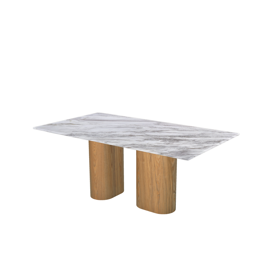 6ft Rectangular Volakas Natural Marble Dining Table