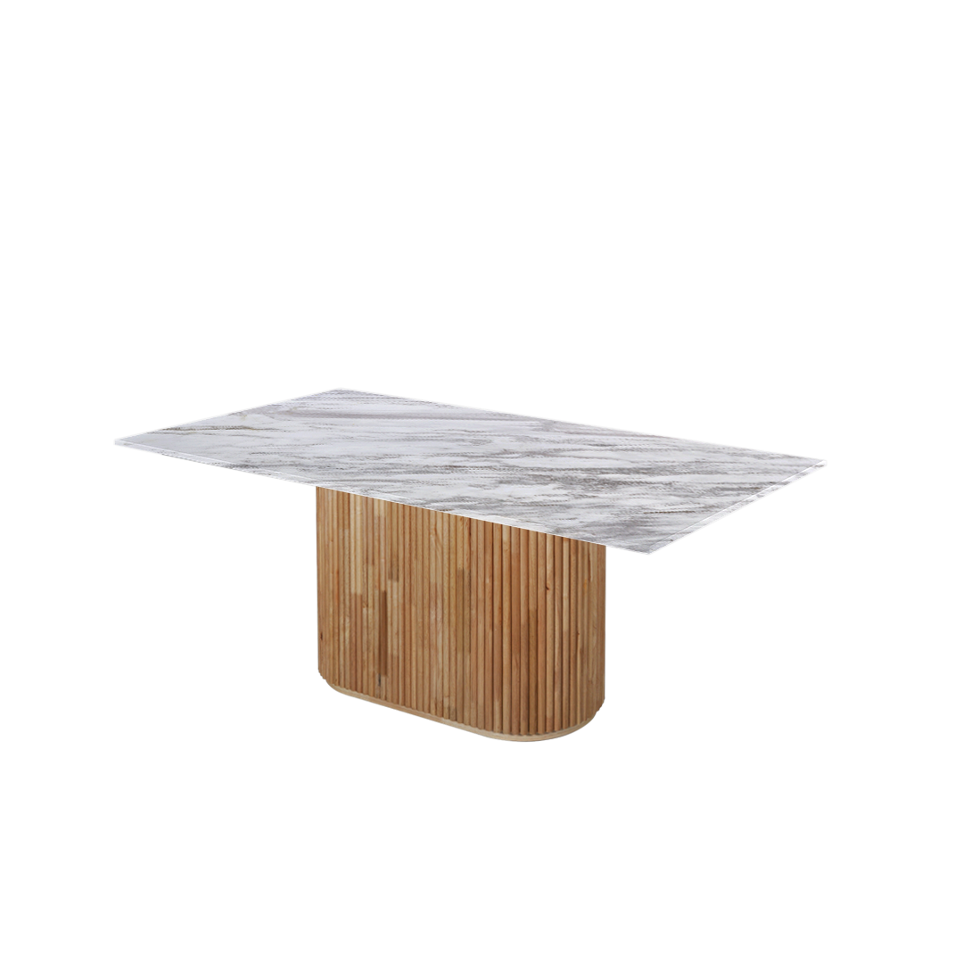 6ft Rectangular Volakas Natural Marble Dining Table