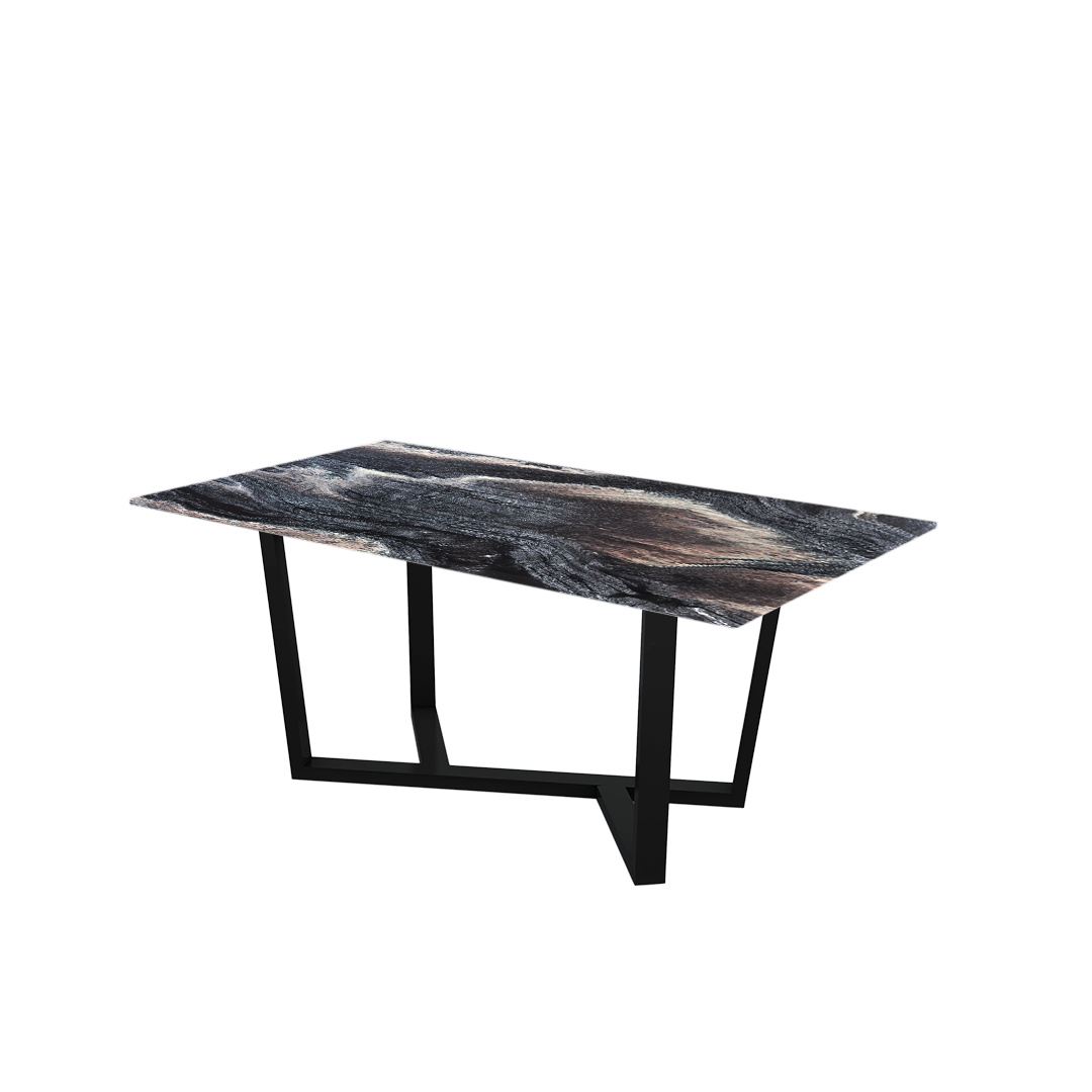 6ft Rectangular Kinawa Natural Marble Dining Table