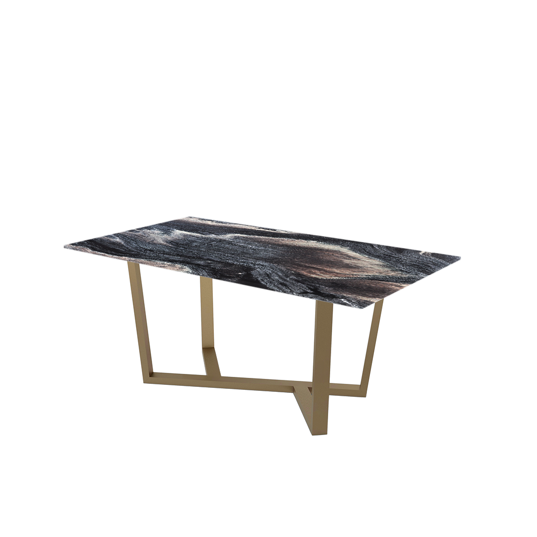 6ft Rectangular Kinawa Natural Marble Dining Table