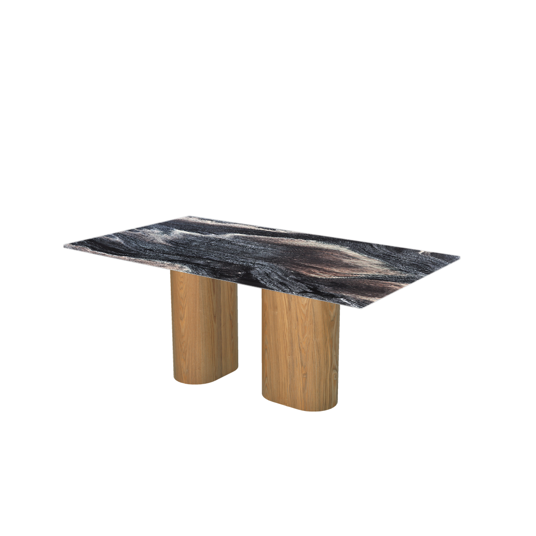6ft Rectangular Kinawa Natural Marble Dining Table