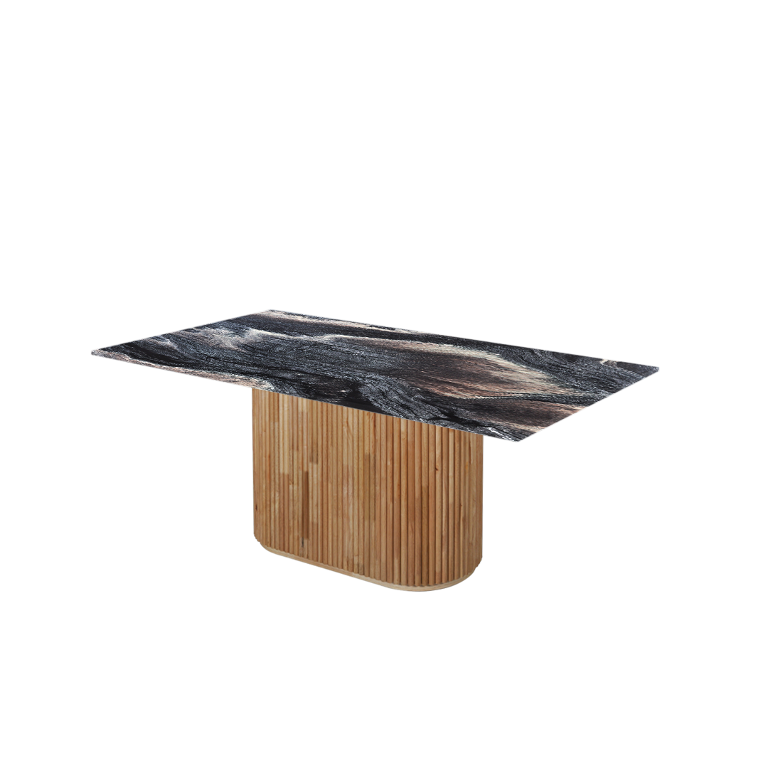 6ft Rectangular Kinawa Natural Marble Dining Table
