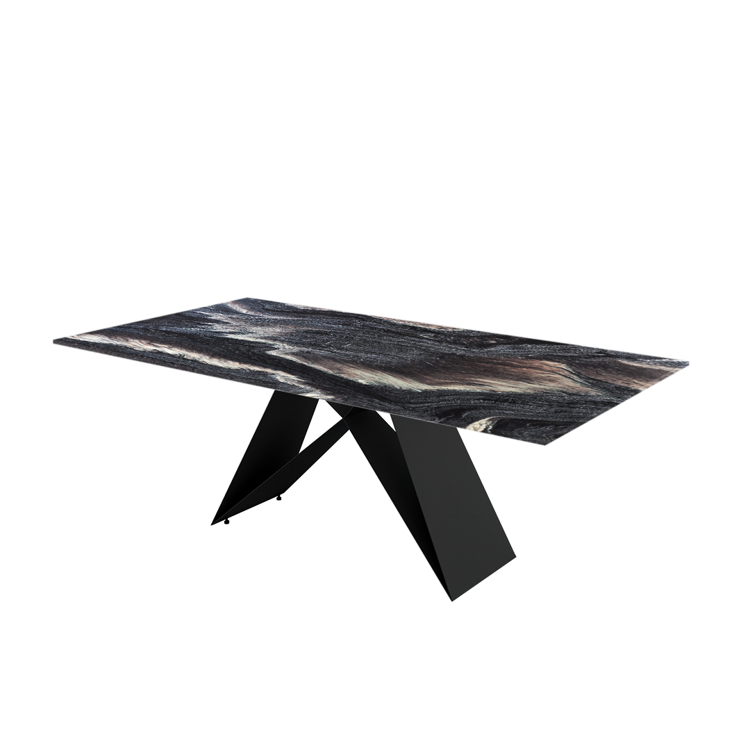 7ft Rectangular Kinawa Natural Marble Dining Table