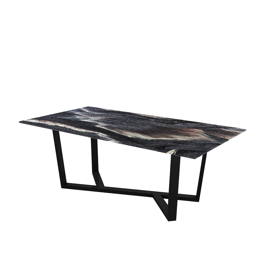 7ft Rectangular Kinawa Natural Marble Dining Table