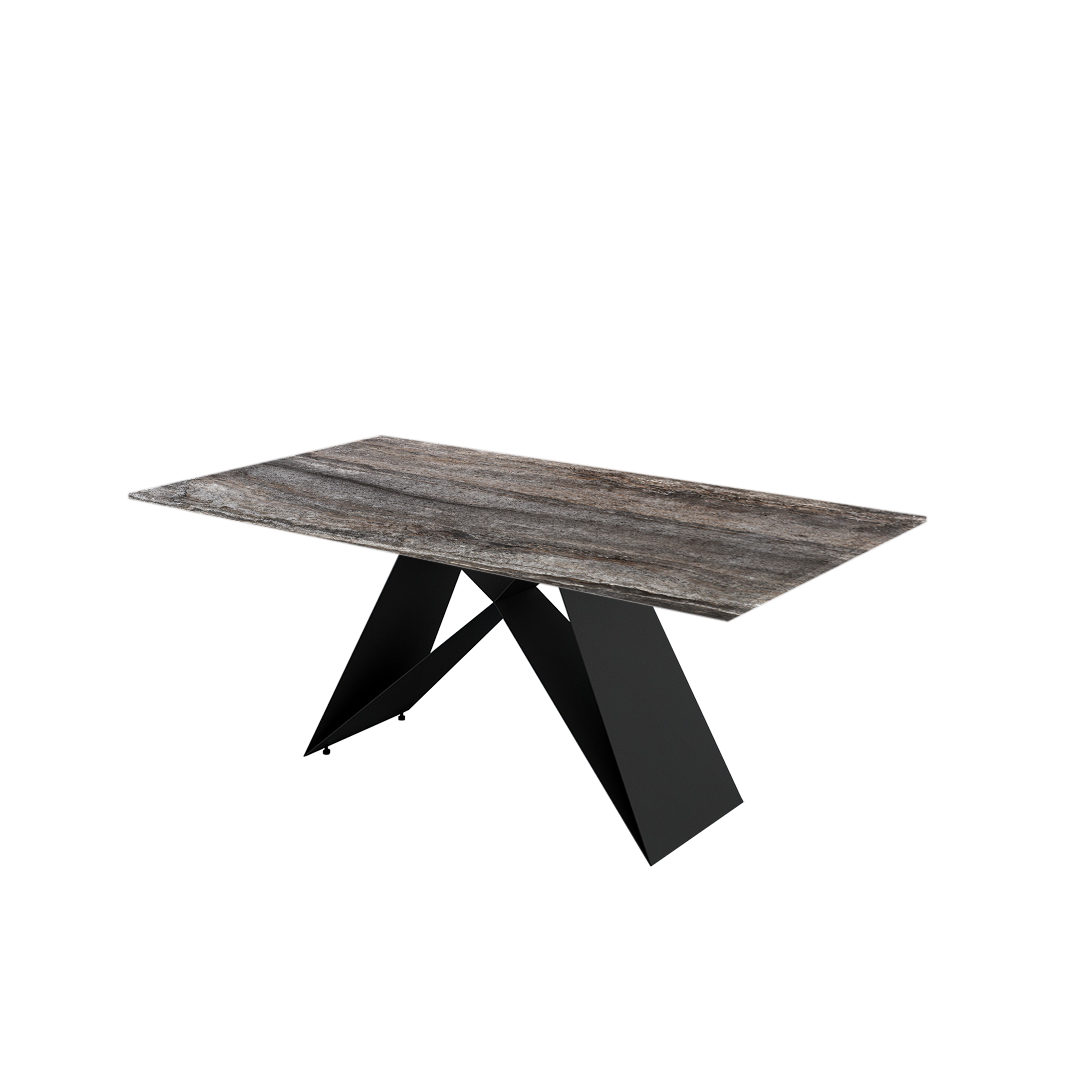 6ft Rectangular Silver Travertine Natural Marble Dining Table