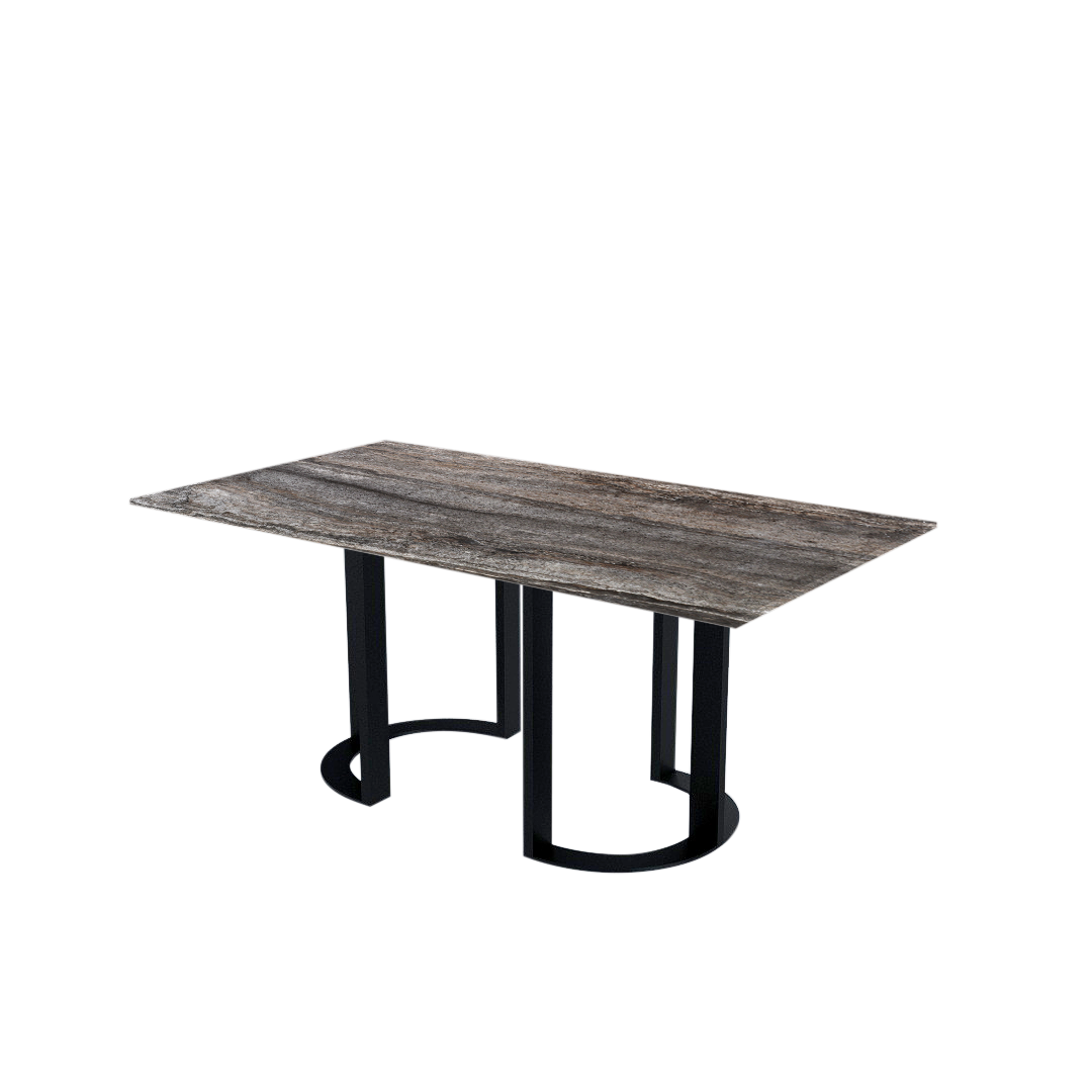 6ft Rectangular Silver Travertine Natural Marble Dining Table