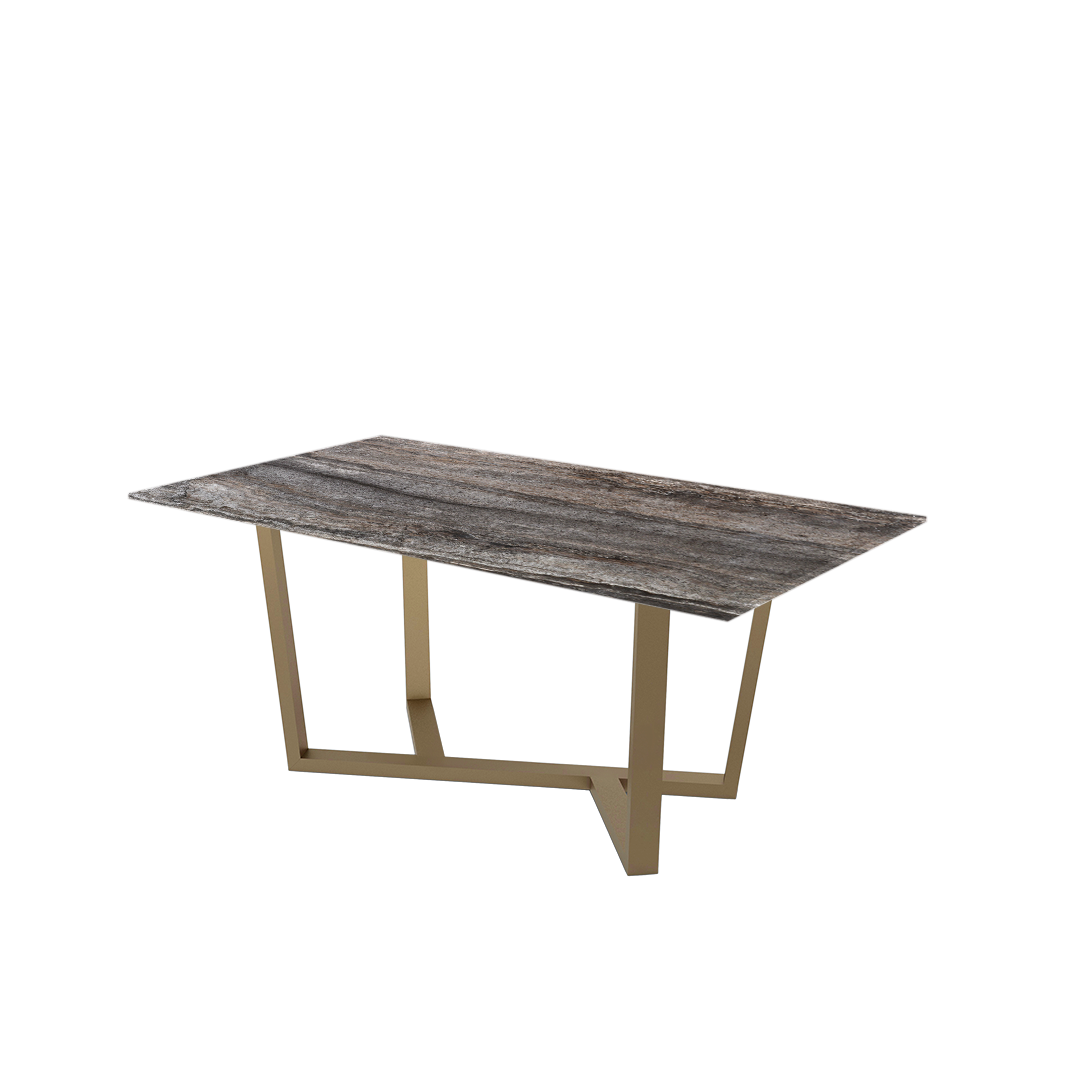 6ft Rectangular Silver Travertine Natural Marble Dining Table