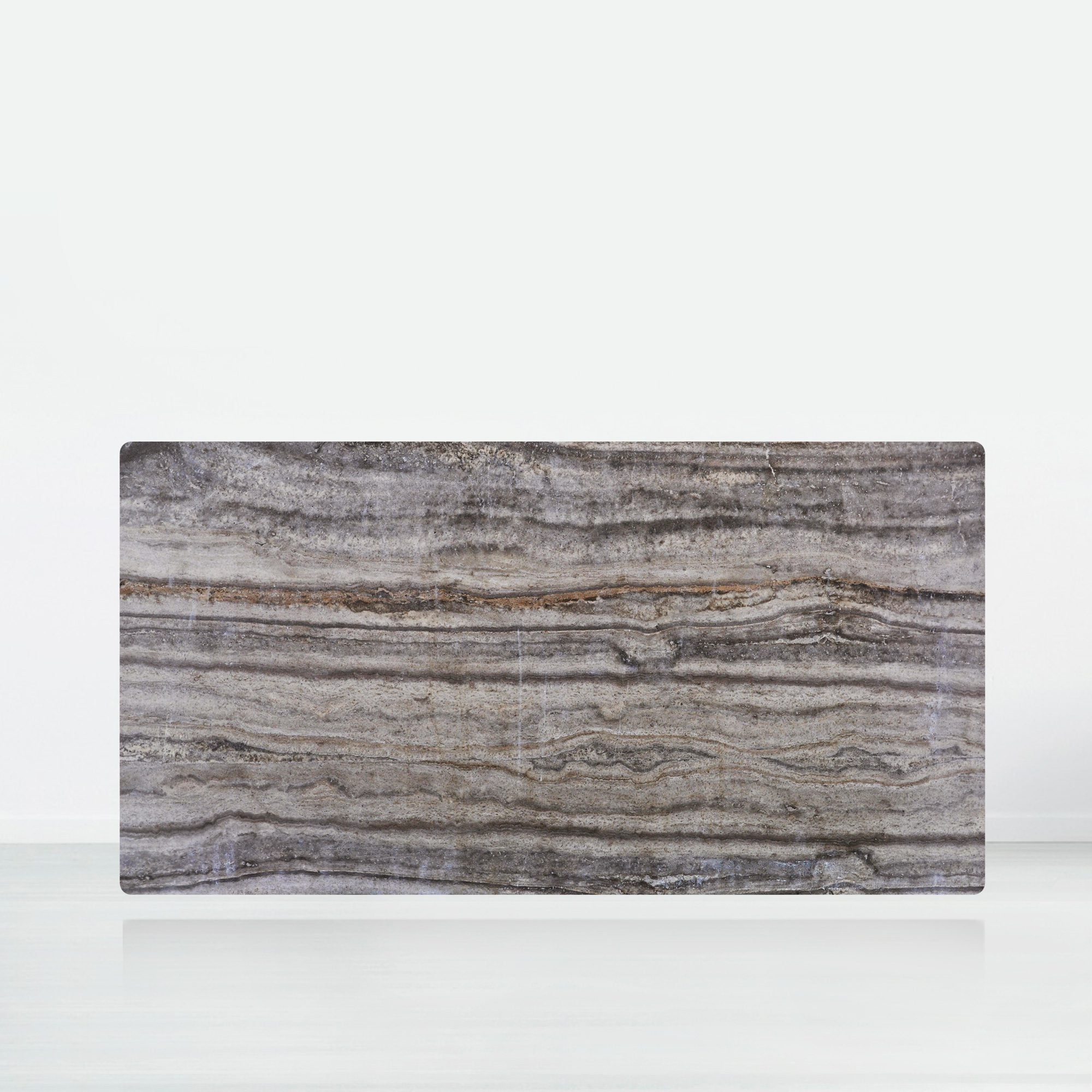7ft Rectangular Silver Travertine Natural Marble Dining Table