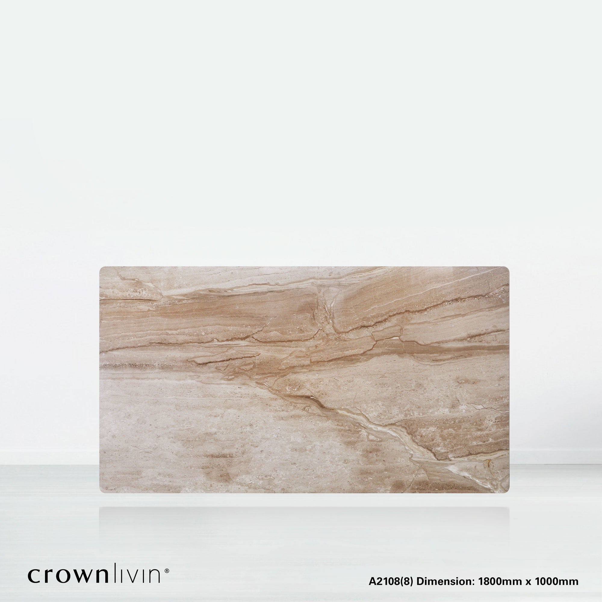 6ft Rectangular Daino Beige Natural Marble Dining Table