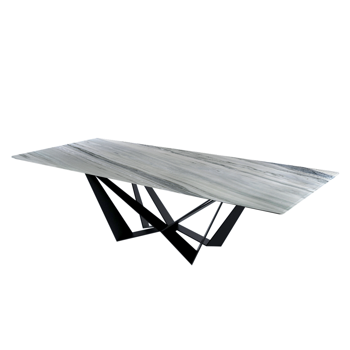 9ft Rectangular Palissandro Blue Natural Marble Dining Table