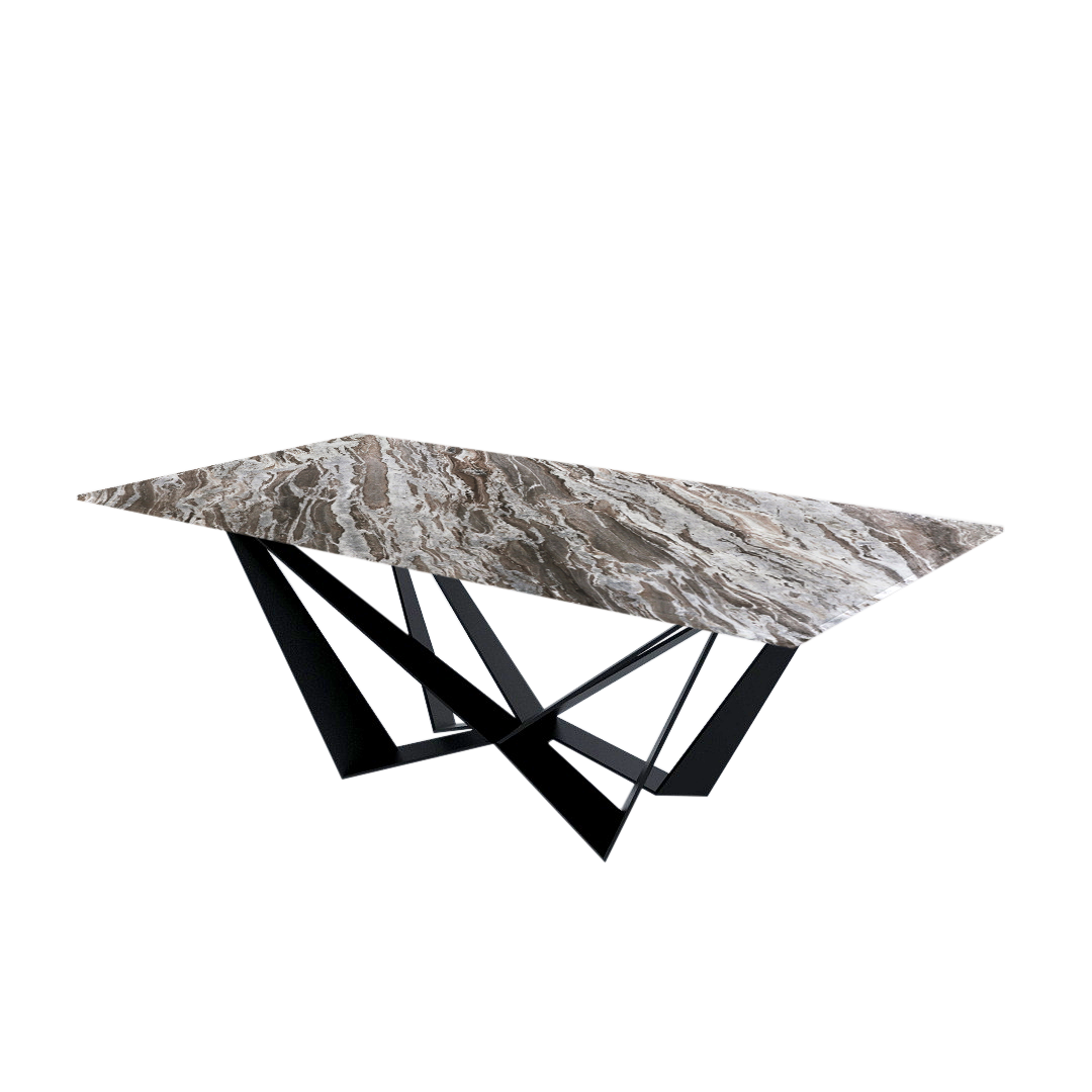 7ft Rectangular Toronto Brown Natural Marble Dining Table