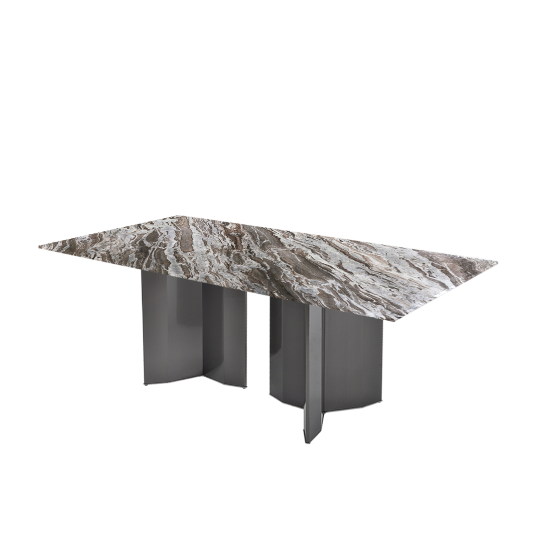 7ft Rectangular Toronto Brown Natural Marble Dining Table