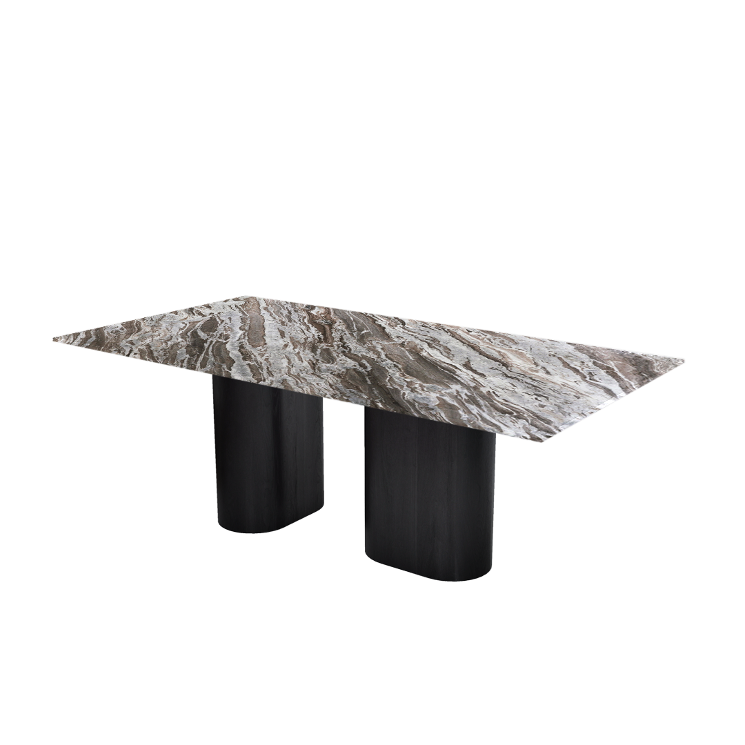 7ft Rectangular Toronto Brown Natural Marble Dining Table