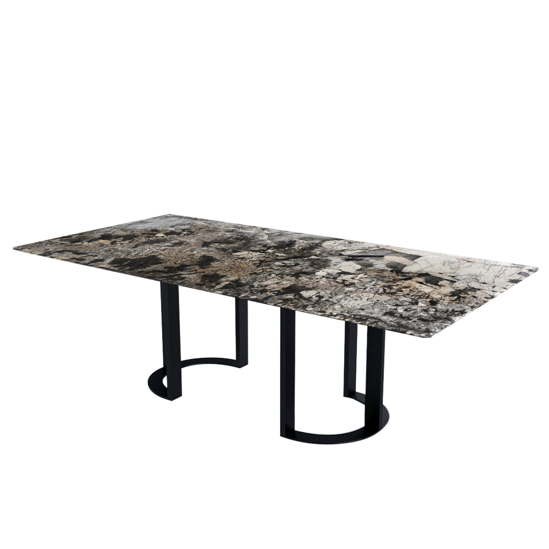 8ft Rectangular Pandora Natural Marble Dining Table