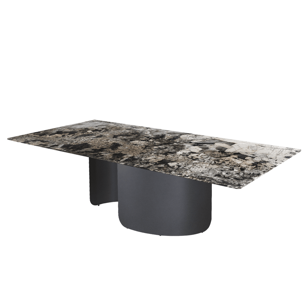 8ft Rectangular Pandora Natural Marble Dining Table