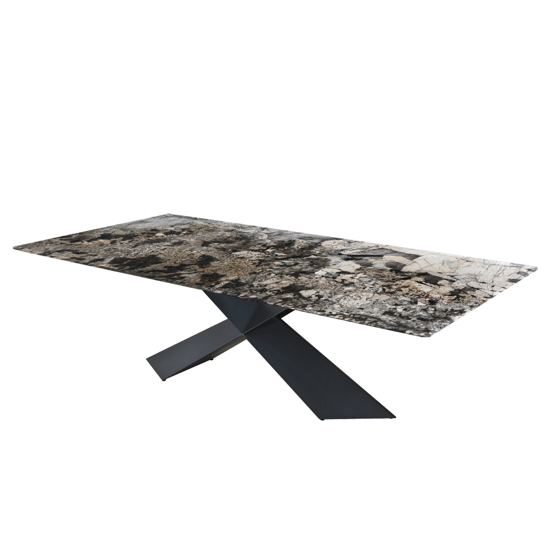 8ft Rectangular Pandora Natural Marble Dining Table