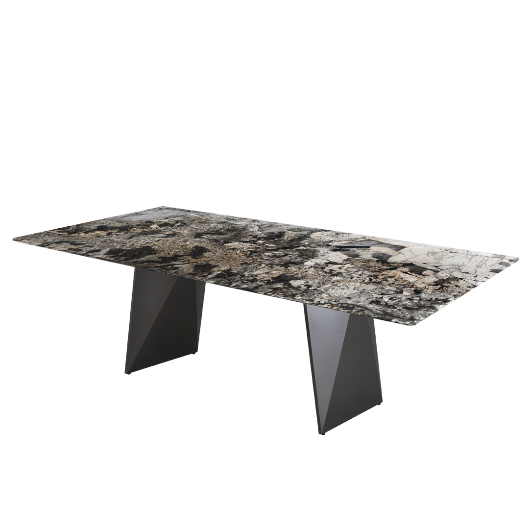 8ft Rectangular Pandora Natural Marble Dining Table
