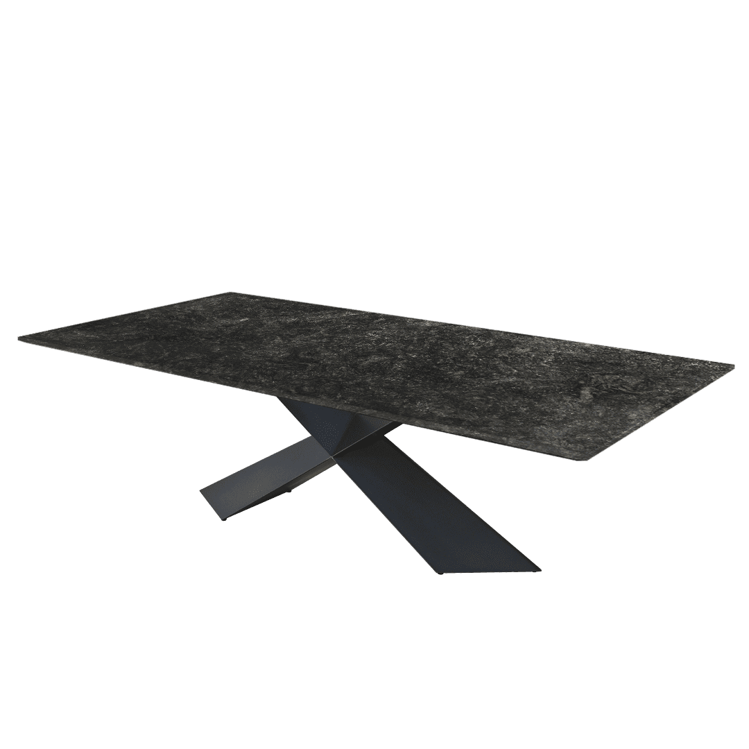 8ft Rectangular Platinum Diamond Natural Marble Dining Table