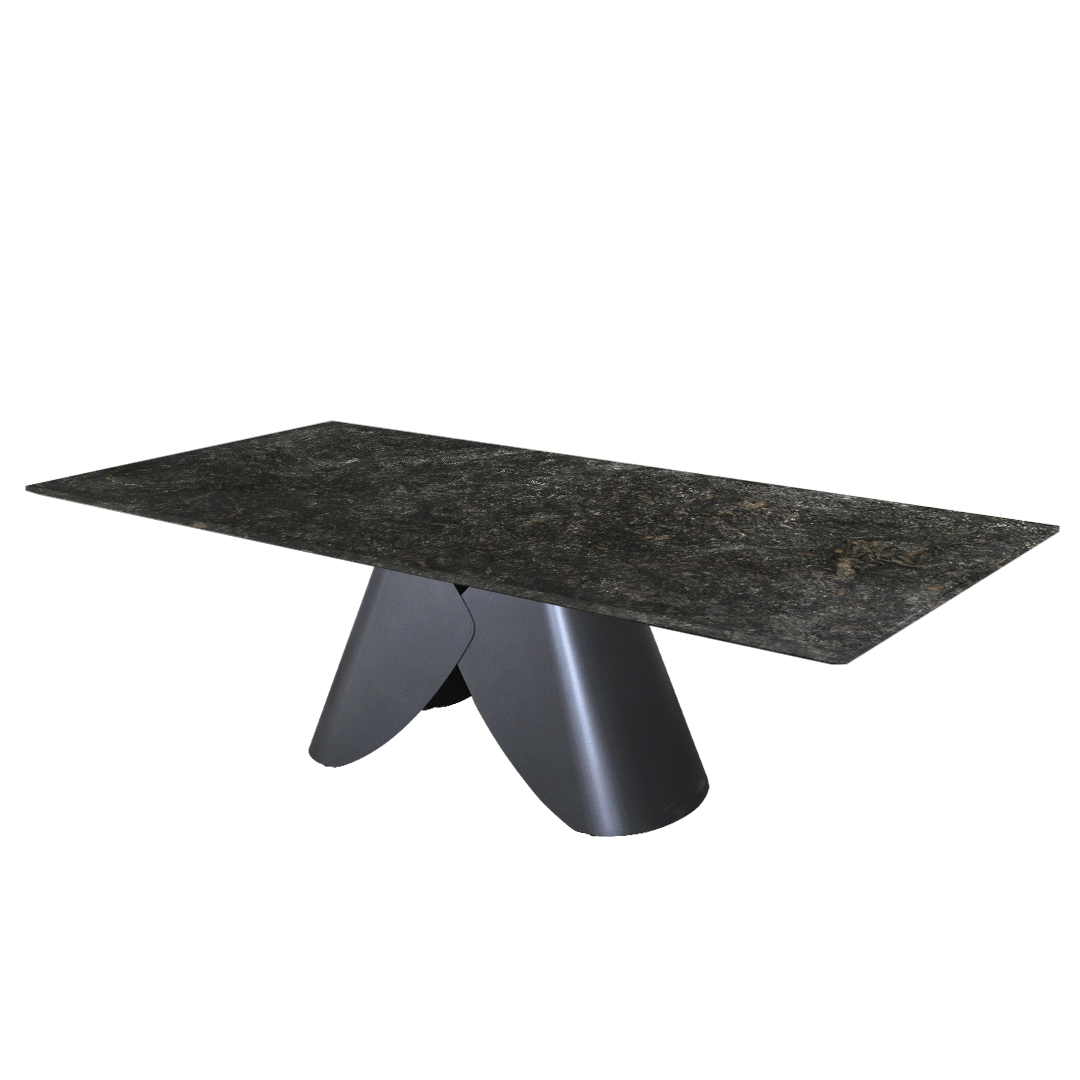 8ft Rectangular Platinum Diamond Natural Marble Dining Table