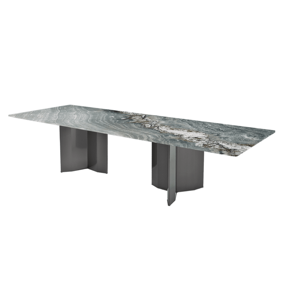 11ft Rectangular Maestro Green Quartzite Natural Marble Dining Table