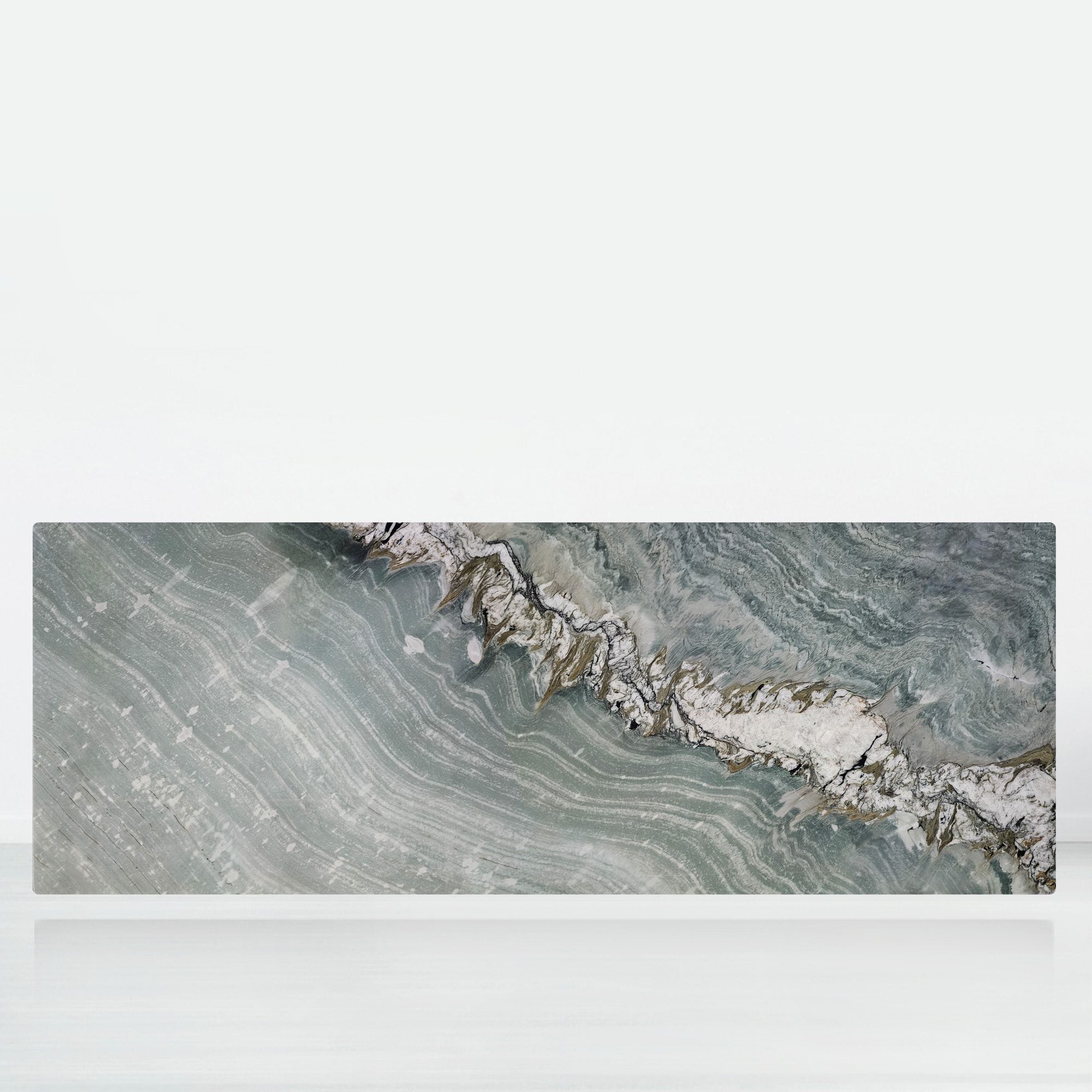 11ft Rectangular Maestro Green Quartzite Natural Marble Dining Table