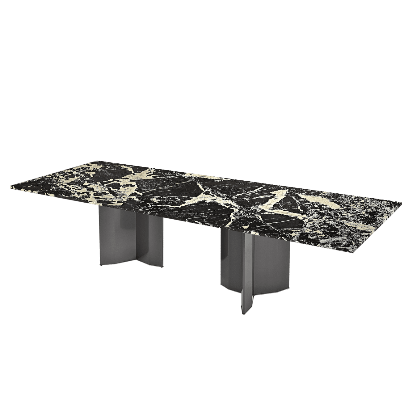 10ft Rectangular Bulgari Black Natural Marble Dining Table