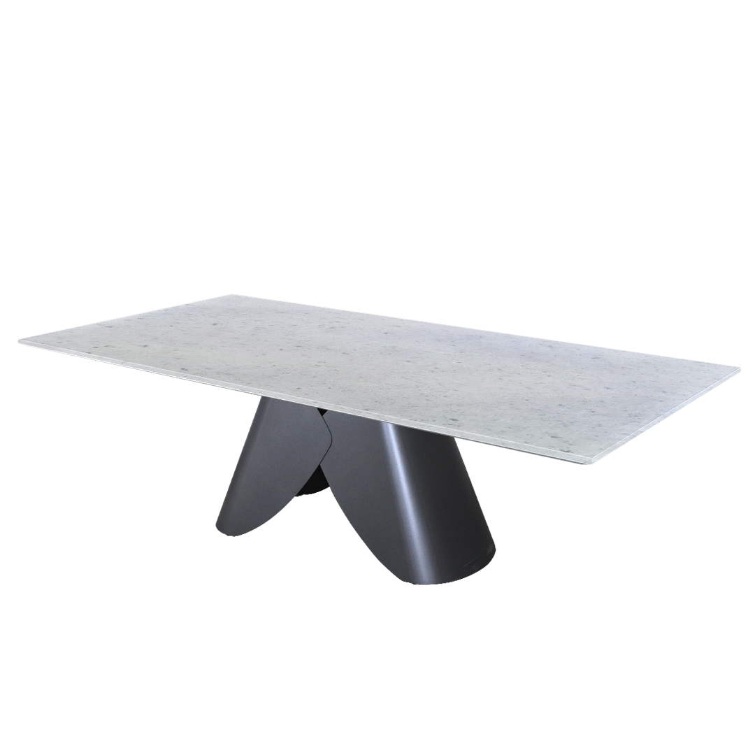 8ft Rectangular Diamond white Natural Marble Dining Table