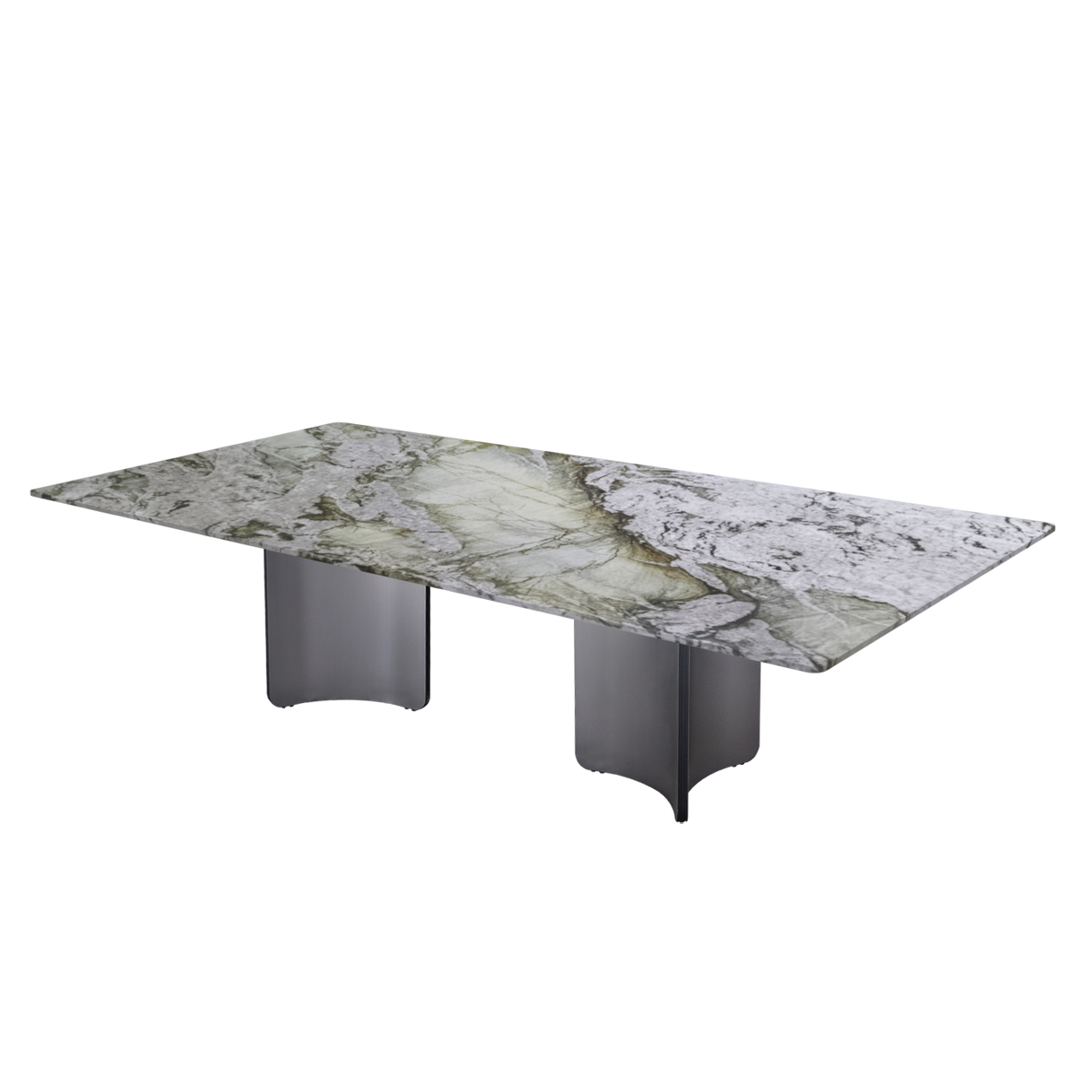 10ft Rectangular Cristallo Tiffany Natural Marble Dining Table