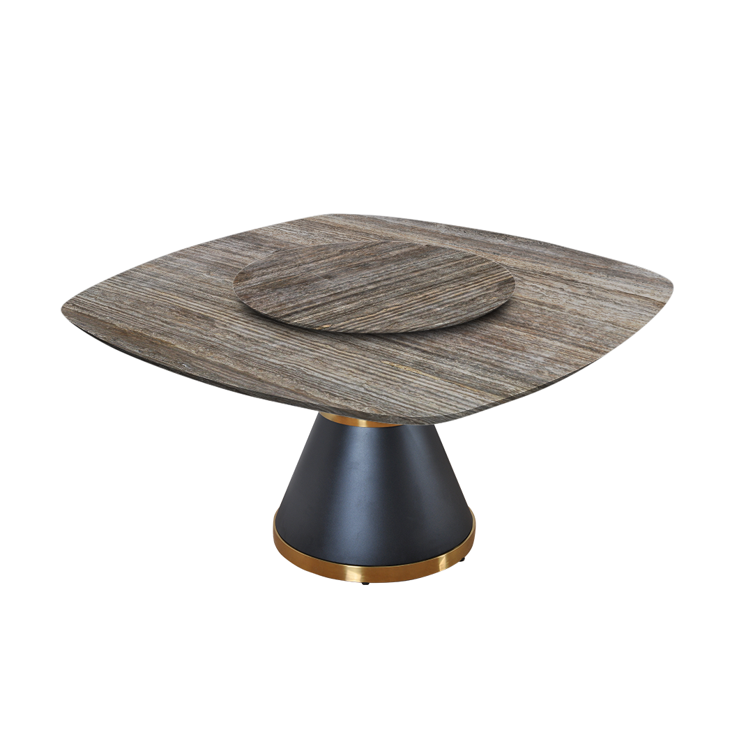 5ft Square Silver Travertine Natural Marble Dining Table