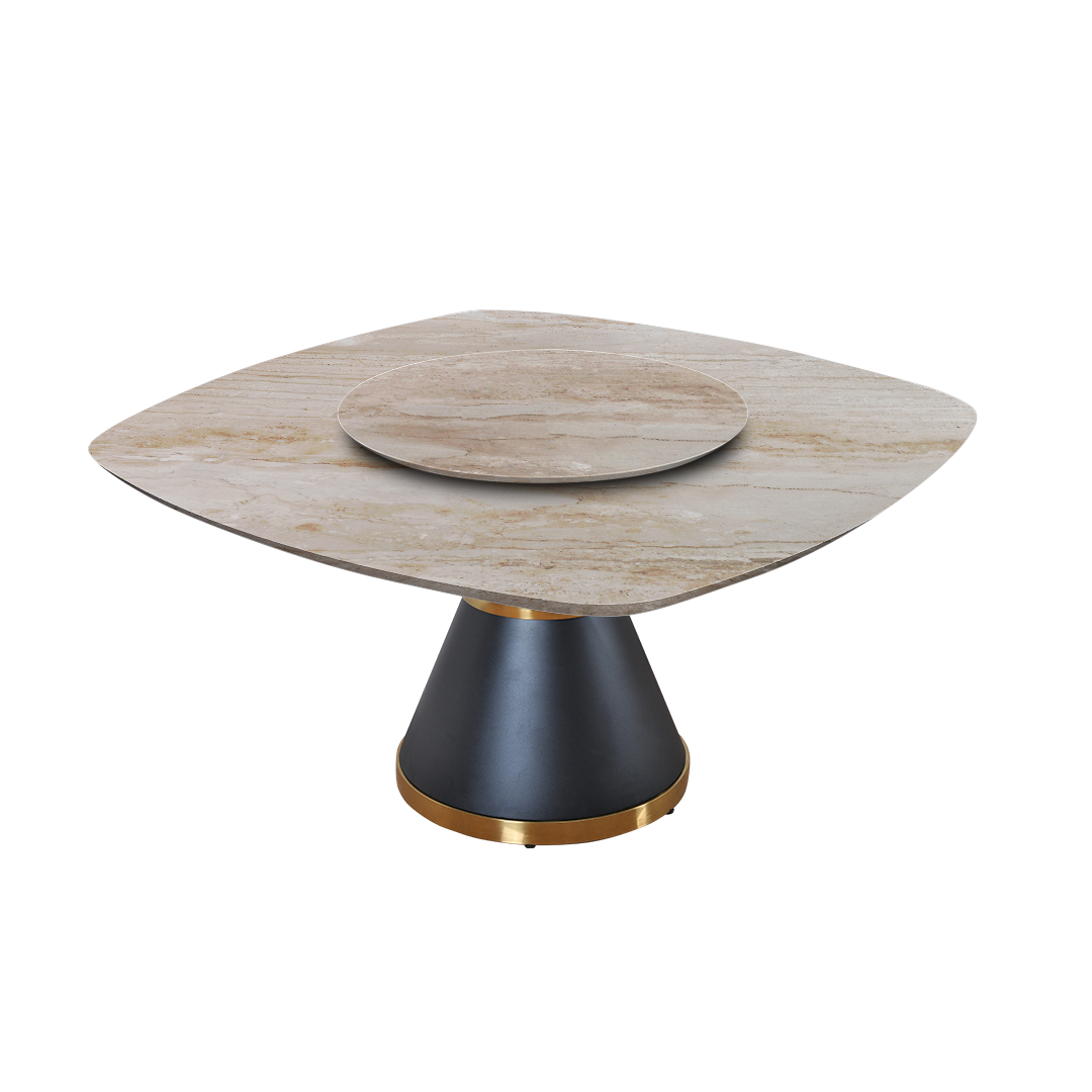5ft Square Daino Beige Natural Marble Dining Table
