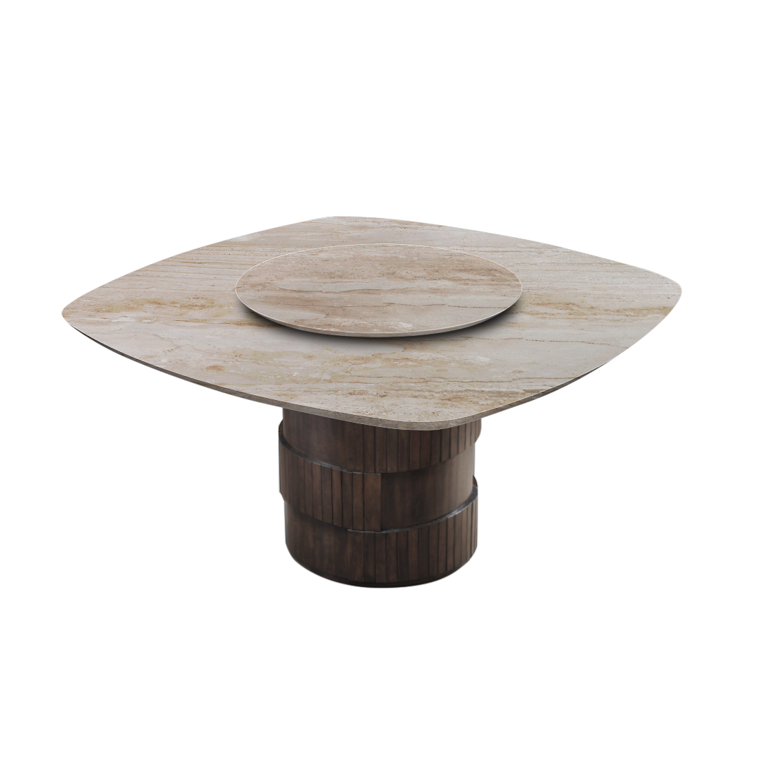5ft Square Daino Beige Natural Marble Dining Table