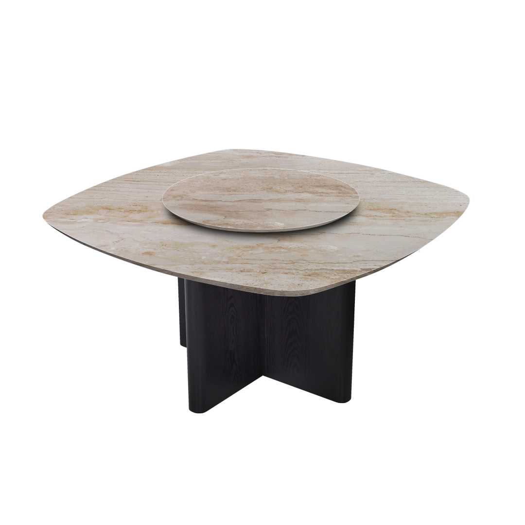 5ft Square Daino Beige Natural Marble Dining Table