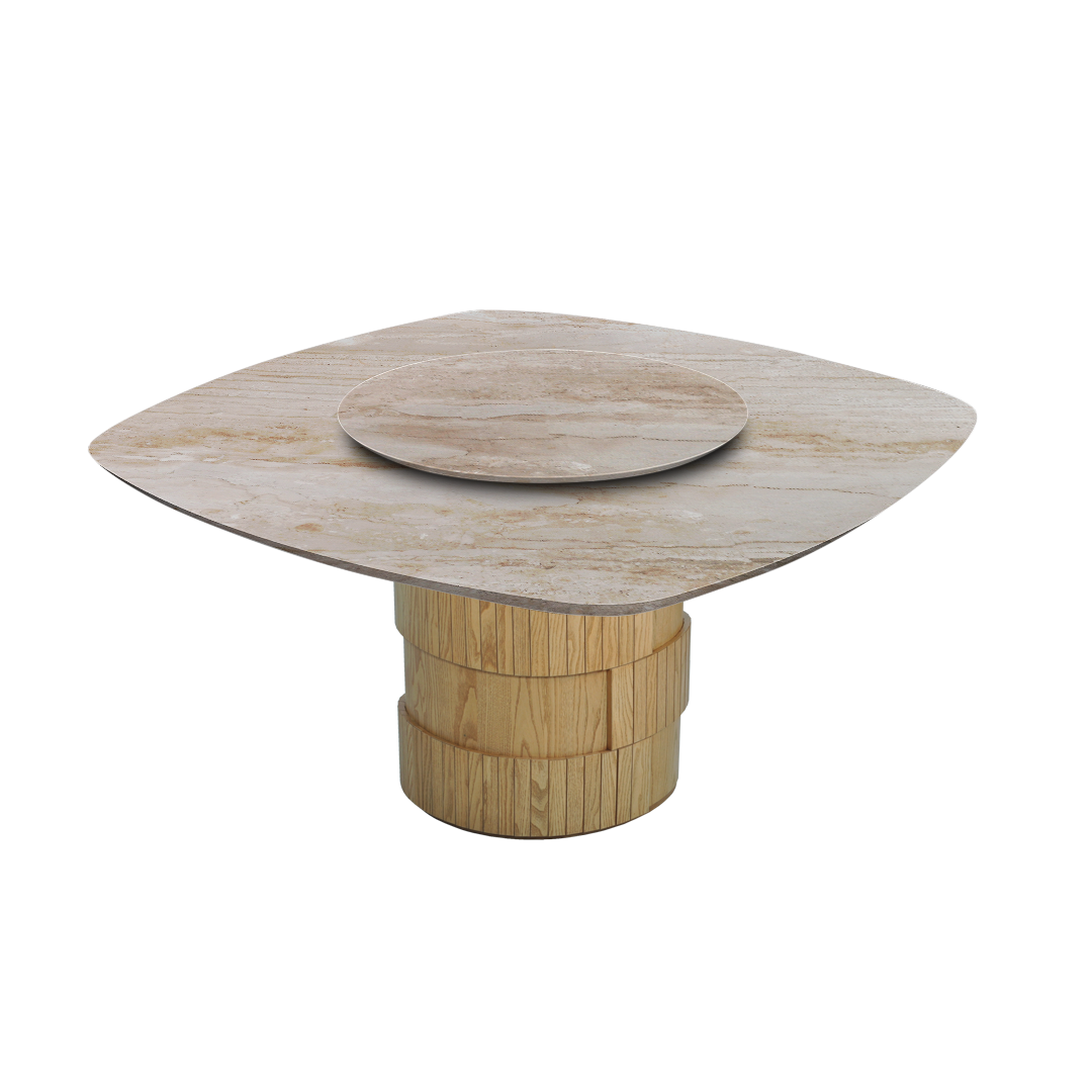 5ft Square Daino Beige Natural Marble Dining Table