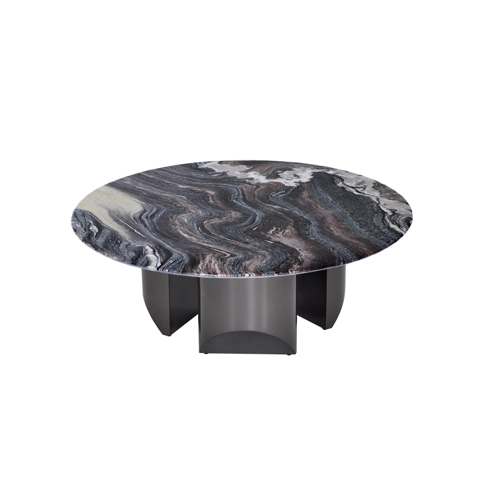 Round Kinawa Natural Marble Coffee Table (1000mm)