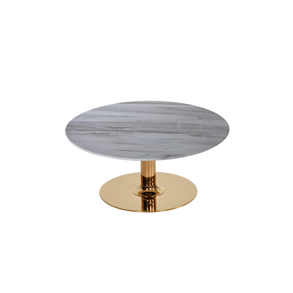 Round Palissandro White Natural Marble Coffee Table (800mm)